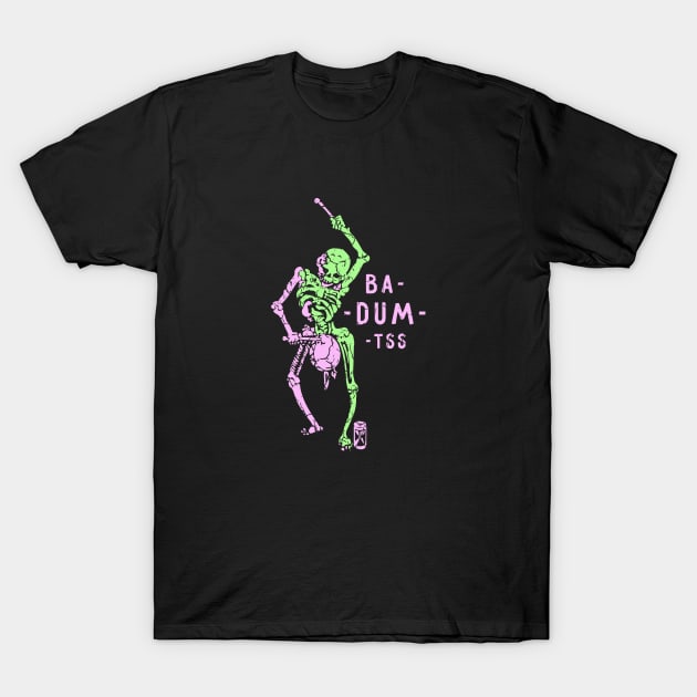 Skeleton drummer T-Shirt by Lolebomb